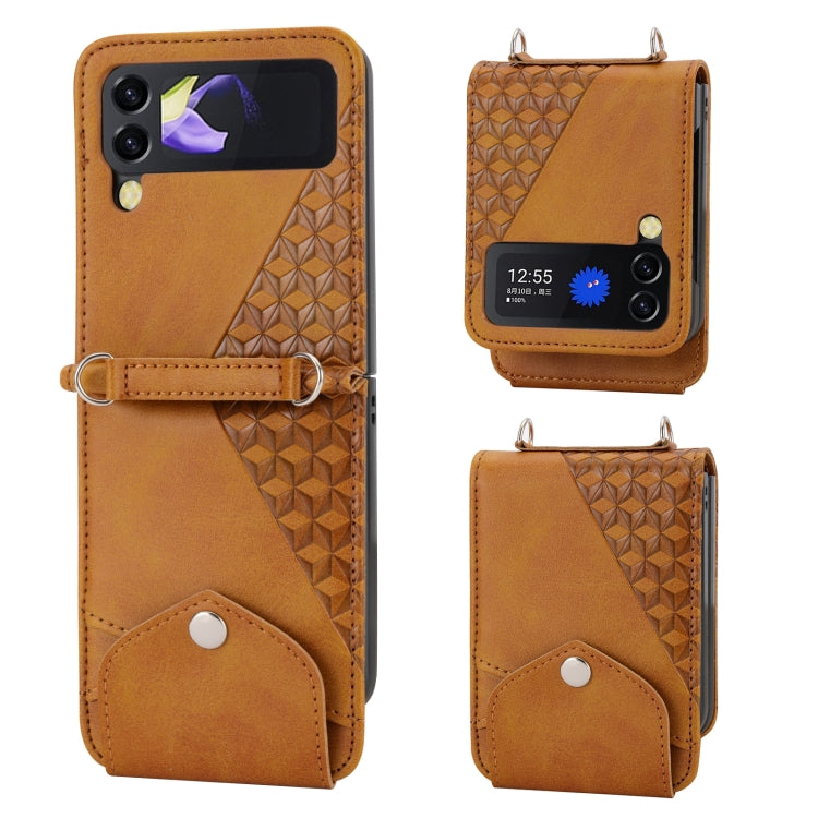 Cubic Grid Calf Texture Leather Phone Case, For Samsung Galaxy Z Fold4, For Samsung Galaxy Z Fold3 5G, For Samsung Galaxy Z Flip4, For Samsung Galaxy Z Flip3 5G