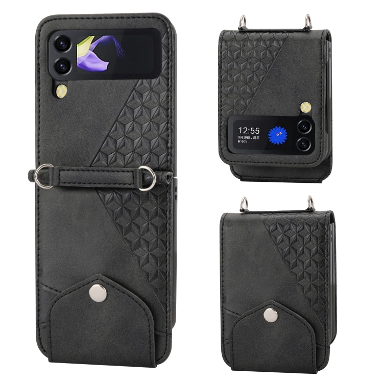 Cubic Grid Calf Texture Leather Phone Case, For Samsung Galaxy Z Fold4, For Samsung Galaxy Z Fold3 5G, For Samsung Galaxy Z Flip4, For Samsung Galaxy Z Flip3 5G
