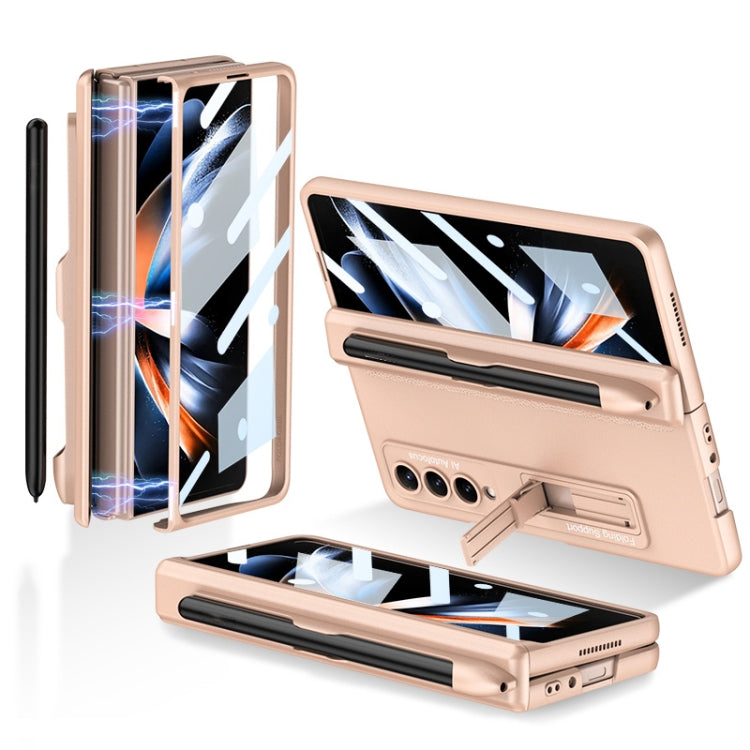 GKK Magnetic Hinge Flip Phone Case with Holder & Pen Slot, For Samsung Galaxy Z Fold4