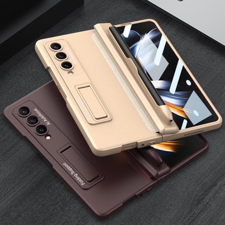 GKK Magnetic Hinge Flip Phone Case with Holder & Pen Slot, For Samsung Galaxy Z Fold4