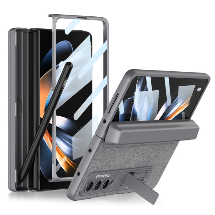 GKK Integrated Magnetic Flip Plain Leather Phone Case with Pen Box, For Samsung Galaxy Z Fold4