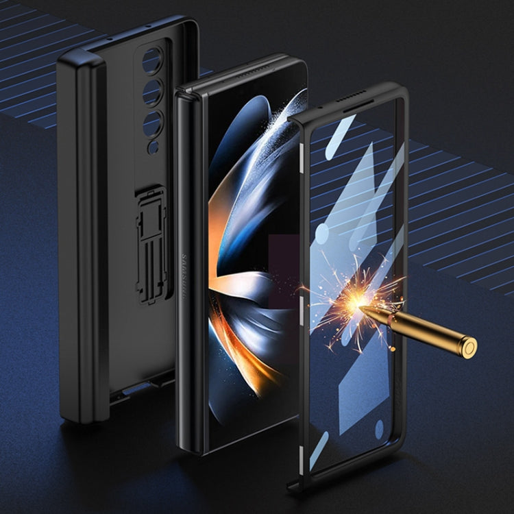 GKK Integrated Magnetic Flip Plain Leather Phone Case with Pen Box, For Samsung Galaxy Z Fold4