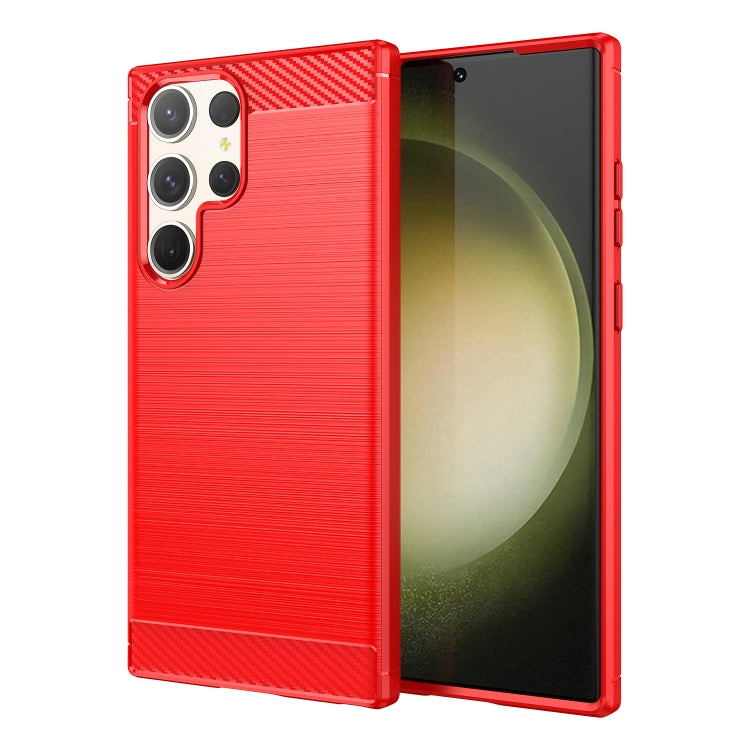 Brushed Texture Carbon Fiber TPU Phone Case, For Samsung Galaxy S23 5G, For Samsung Galaxy S23+ 5G, For Samsung Galaxy S23 Ultra 5G