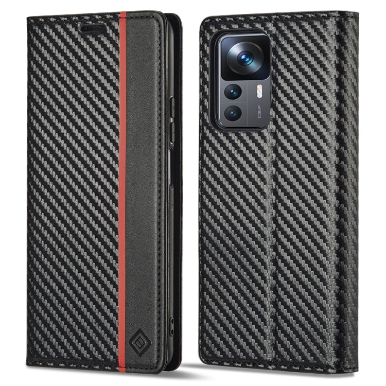 LC.IMEEKE Carbon Fiber Texture Flip Leather Phone Case, For Xiaomi 12T/12T Pro/Redmi K50 Ultra, For Xiaomi Redmi K50 Ultra