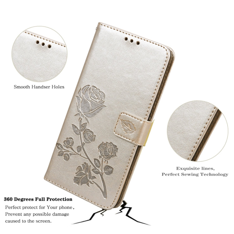 Rose Embossed Flip PU Leather Phone Case, For Xiaomi 12 Lite, For Xiaomi 12 Pro, For Xiaomi Redmi Note 11T Pro 5G, For Xiaomi Poco M4 Pro 4G, For Xiaomi Poco X4 Pro 5G