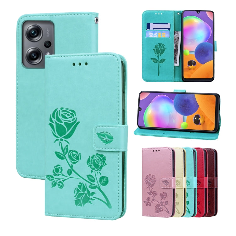 Rose Embossed Flip PU Leather Phone Case, For Xiaomi 12 Lite, For Xiaomi 12 Pro, For Xiaomi Redmi Note 11T Pro 5G, For Xiaomi Poco M4 Pro 4G, For Xiaomi Poco X4 Pro 5G