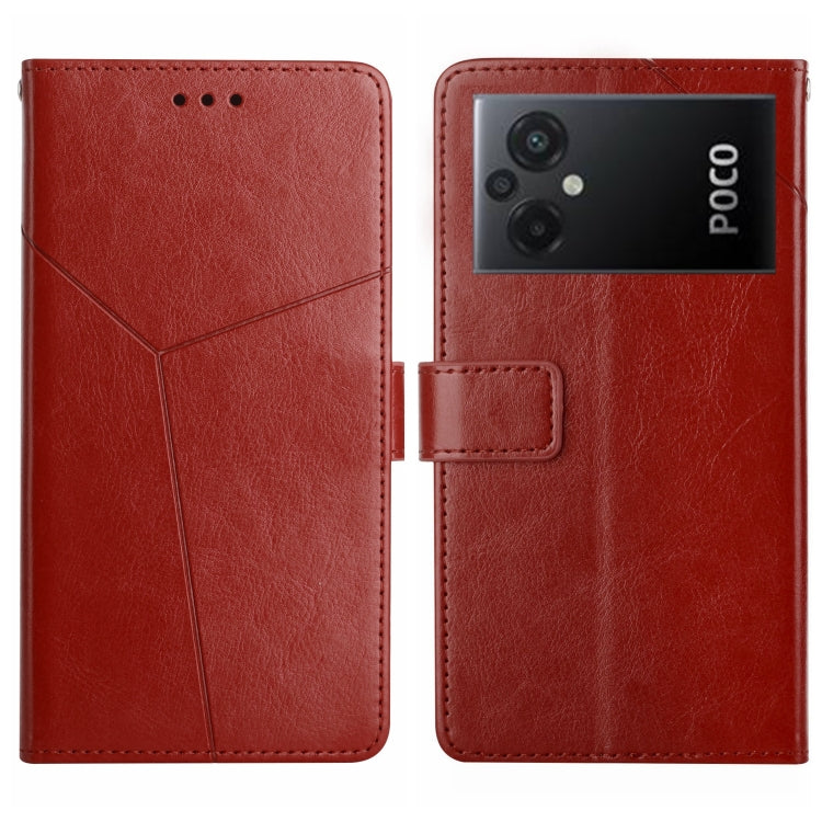 HT01 Y-shaped Pattern Flip Leather Phone Case, For Xiaomi Poco M5 4G/5G/M4 5G, For Xiaomi Poco M5s, For Xiaomi Redmi A1, For Xiaomi Redmi K50 Ultra/12T/12T Pro
