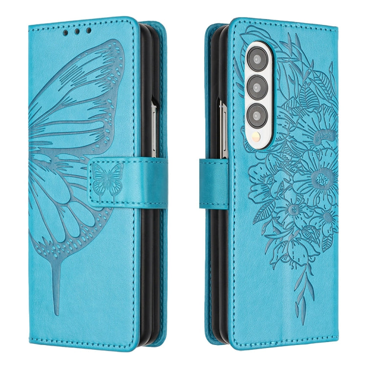 Embossed Butterfly Leather Phone Case, For Samsung Galaxy Z Fold3 5G, For Samsung Galaxy Z Fold4