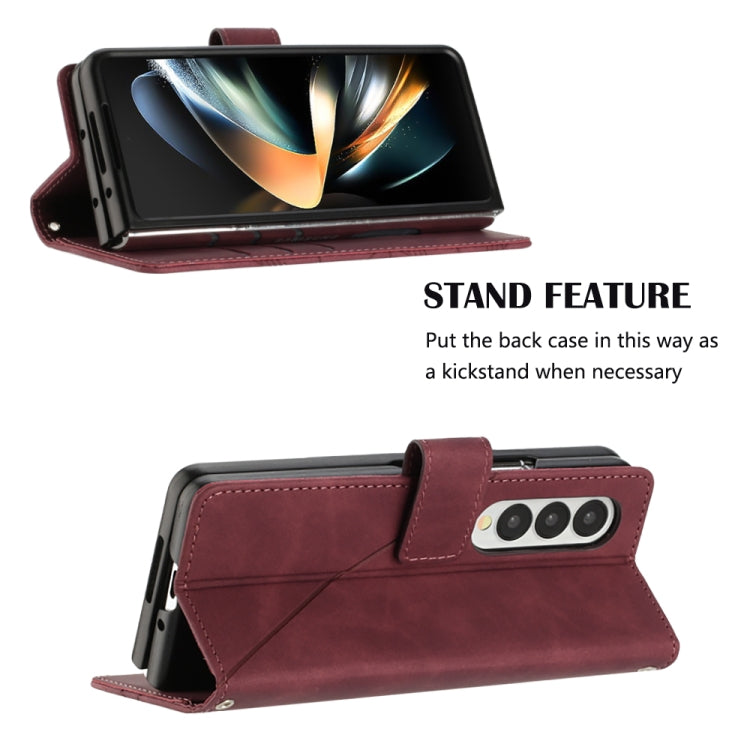 Crossbody 3D Embossed Flip Leather Phone Case, For Samsung Galaxy Z Fold3 5G, For Samsung Galaxy Z Fold4