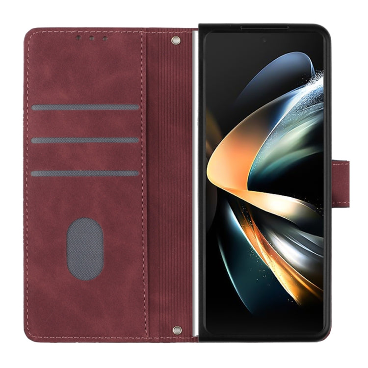 Crossbody 3D Embossed Flip Leather Phone Case, For Samsung Galaxy Z Fold3 5G, For Samsung Galaxy Z Fold4
