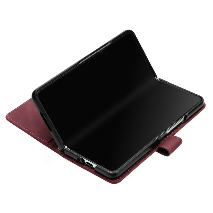 Crossbody 3D Embossed Flip Leather Phone Case, For Samsung Galaxy Z Fold3 5G, For Samsung Galaxy Z Fold4
