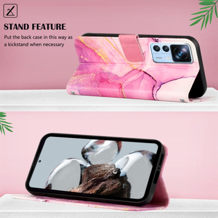 PT003 Marble Pattern Flip Leather Phone Case, For Xiaomi 12T/12T Pro/Redmi K50 Ultra
