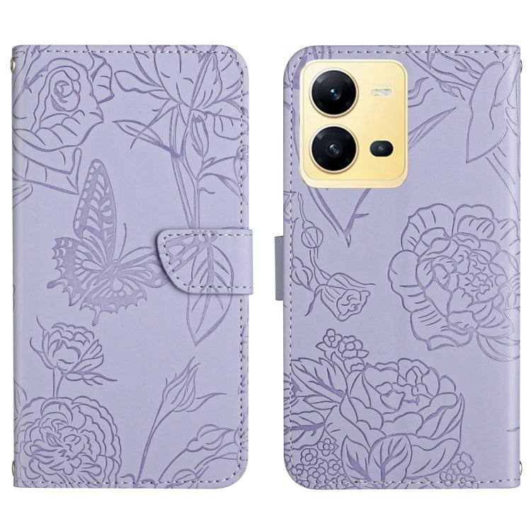 HT03 Skin Feel Butterfly Embossed Flip Leather Phone Case, For Samsung Galaxy A04 4G, For Samsung Galaxy A04s, For Samsung Galaxy A23 5G JP Version, For Samsung Galaxy A23e/A23s, For Sony Xperia 5 IV, For vivo X80 Lite/V25 5G, For Honor 70 Pro/70 Pro+ ...