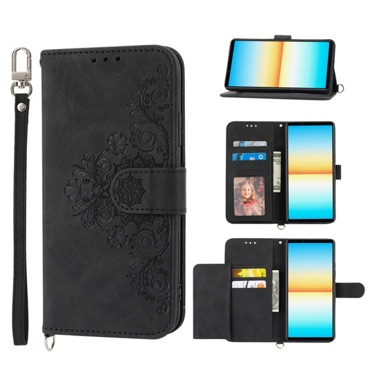 Skin-feel Flowers Embossed Wallet Leather Phone Case, For Sony Xperia 10 IV, For Sony Xperia 1 IV, For Google Pixel 6, For Google Pixel 6 Pro, For Google Pixel 6a, For Google Pixel 7 5G, For Google Pixel 7 Pro 5G