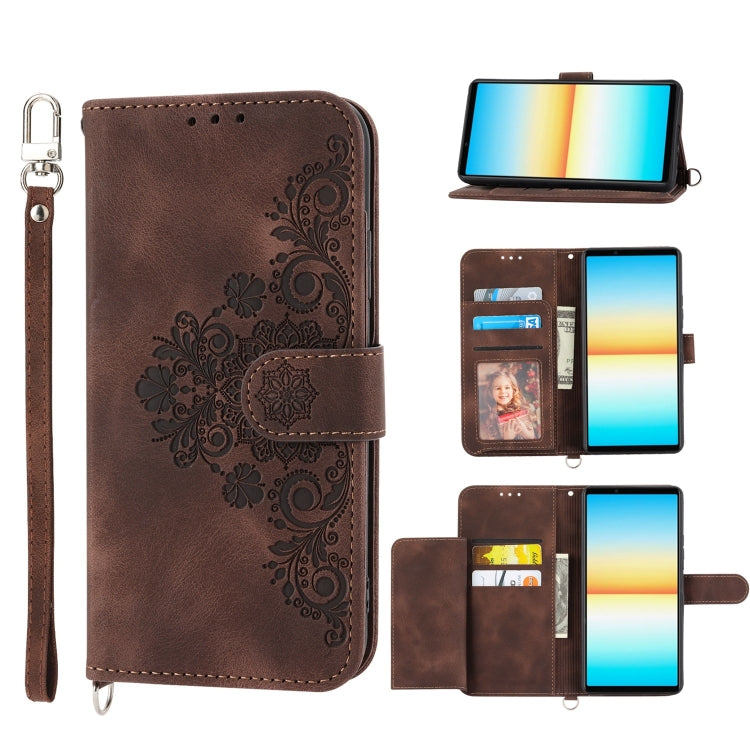 Skin-feel Flowers Embossed Wallet Leather Phone Case, For Sony Xperia 10 IV, For Sony Xperia 1 IV, For Google Pixel 6, For Google Pixel 6 Pro, For Google Pixel 6a, For Google Pixel 7 5G, For Google Pixel 7 Pro 5G