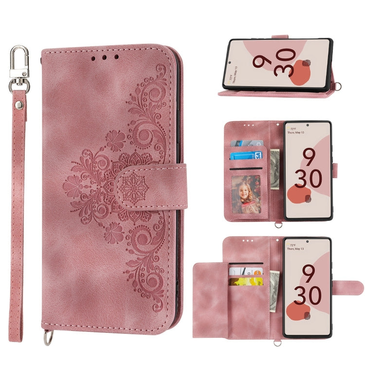 Skin-feel Flowers Embossed Wallet Leather Phone Case, For Sony Xperia 10 IV, For Sony Xperia 1 IV, For Google Pixel 6, For Google Pixel 6 Pro, For Google Pixel 6a, For Google Pixel 7 5G, For Google Pixel 7 Pro 5G