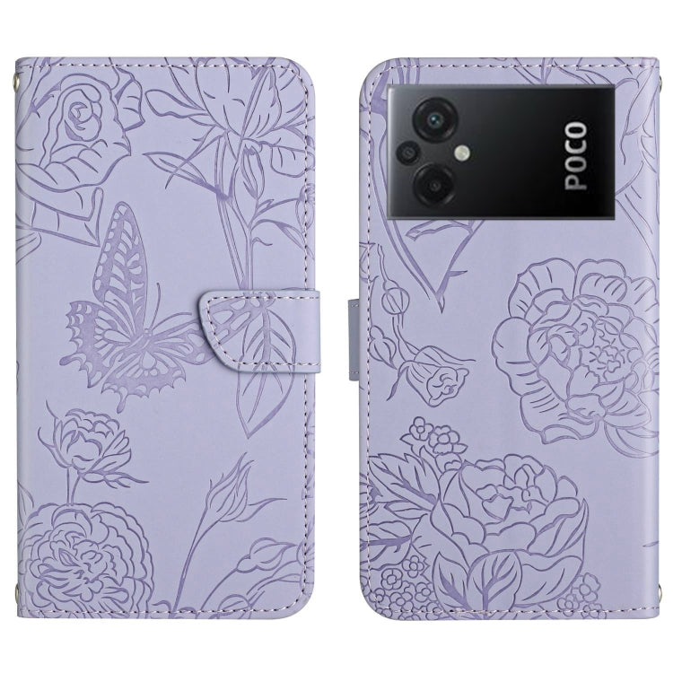 HT03 Skin Feel Butterfly Embossed Flip Leather Phone Case, For Xiaomi Poco M5 4G/5G/M4 5G, For Xiaomi Poco M5s, For Xiaomi Redmi A1, For Xiaomi Redmi K50 Ultra/12T/12T Pro