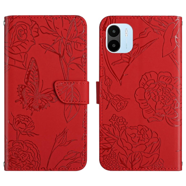 HT03 Skin Feel Butterfly Embossed Flip Leather Phone Case, For Xiaomi Poco M5 4G/5G/M4 5G, For Xiaomi Poco M5s, For Xiaomi Redmi A1, For Xiaomi Redmi K50 Ultra/12T/12T Pro