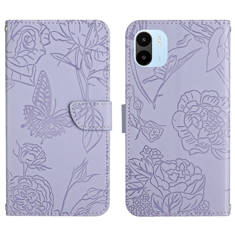 HT03 Skin Feel Butterfly Embossed Flip Leather Phone Case, For Xiaomi Poco M5 4G/5G/M4 5G, For Xiaomi Poco M5s, For Xiaomi Redmi A1, For Xiaomi Redmi K50 Ultra/12T/12T Pro