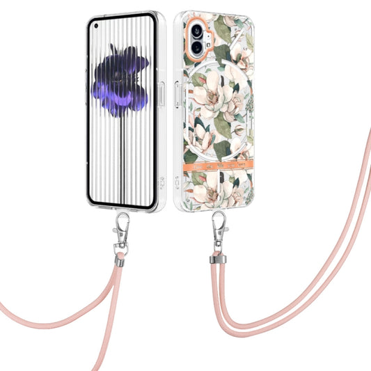 Flowers Series TPU Phone Case with Lanyard, For Nothing Phone 1