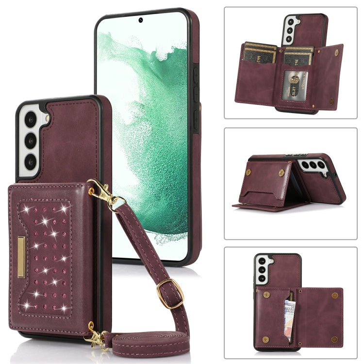 Three-fold RFID Leather Phone Case with Lanyard, For Samsung Galaxy Note20 Ultra, For Samsung Galaxy S20, For Samsung Galaxy S20+, For Samsung Galaxy S20 FE, For Samsung Galaxy S21, For Samsung Galaxy S22, For Samsung Galaxy S21 Ultra                  ...