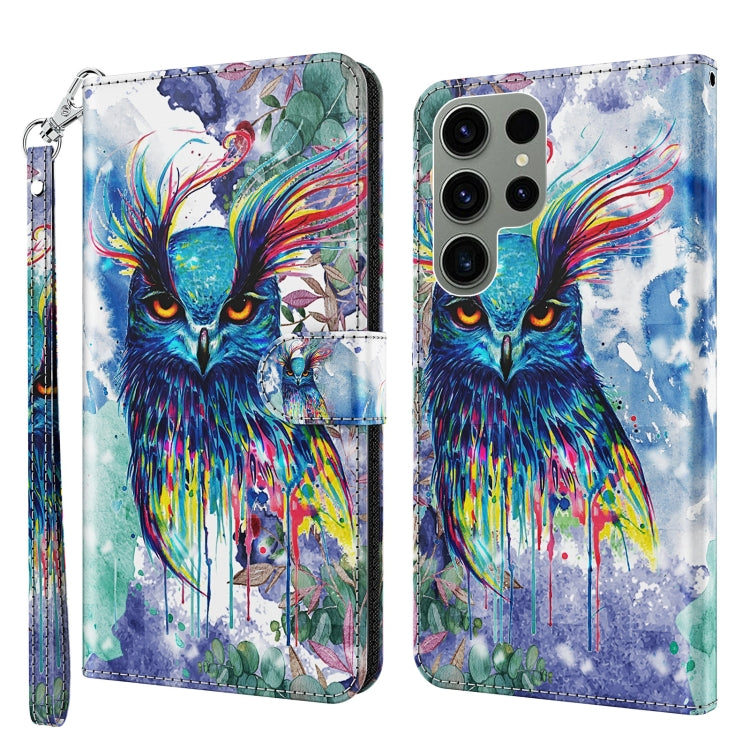 3D Painting Pattern TPU + PU Phone Case, For Samsung Galaxy S23, For Samsung Galaxy S23+ 5G, For Samsung Galaxy S23 ultra 5G