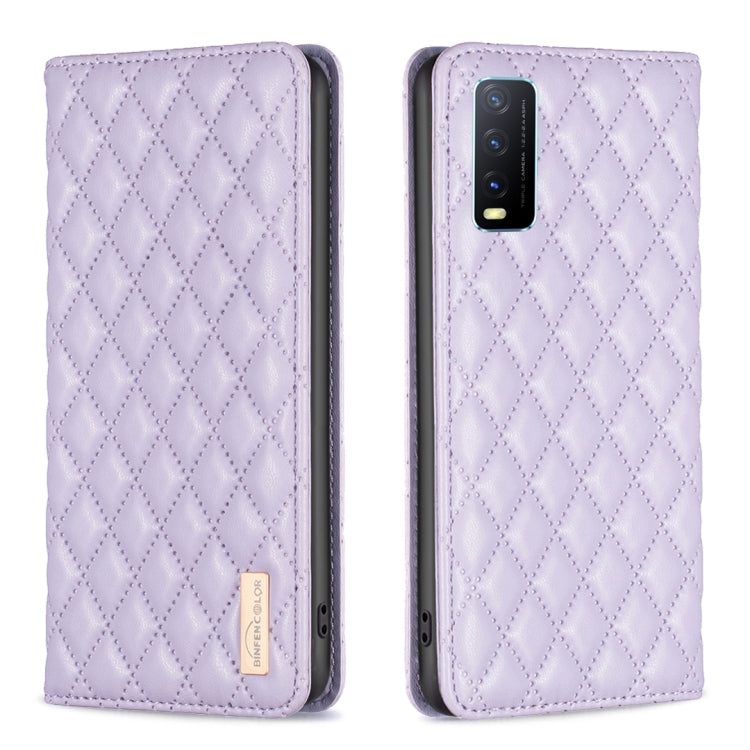 Diamond Lattice Magnetic Leather Flip Phone Case, For vivo Y20, For vivo Y21s / Y21 / Y33s, For vivo Y35 4G / Y22s, For vivo Y51 2020 / Y51a / Y51s