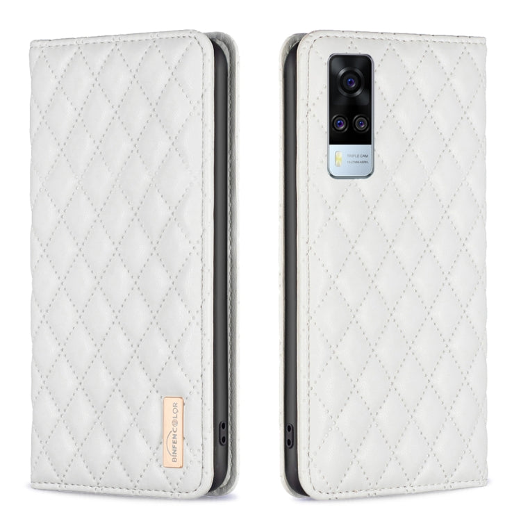 Diamond Lattice Magnetic Leather Flip Phone Case, For vivo Y20, For vivo Y21s / Y21 / Y33s, For vivo Y35 4G / Y22s, For vivo Y51 2020 / Y51a / Y51s