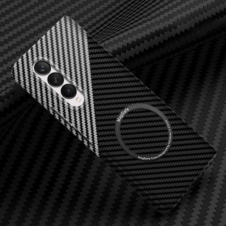 Carbon Fiber Texture MagSafe Magnetic Phone Case, For Samsung Galaxy Z Fold4 5G, For Samsung Galaxy Z Fold3 5G, For Samsung Galaxy Z Flip4 5G, For Samsung Galaxy Z Flip3 5G