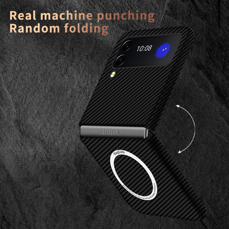 Carbon Fiber Texture MagSafe Magnetic Phone Case, For Samsung Galaxy Z Flip4 5G, For Samsung Galaxy Z Fold3 5G