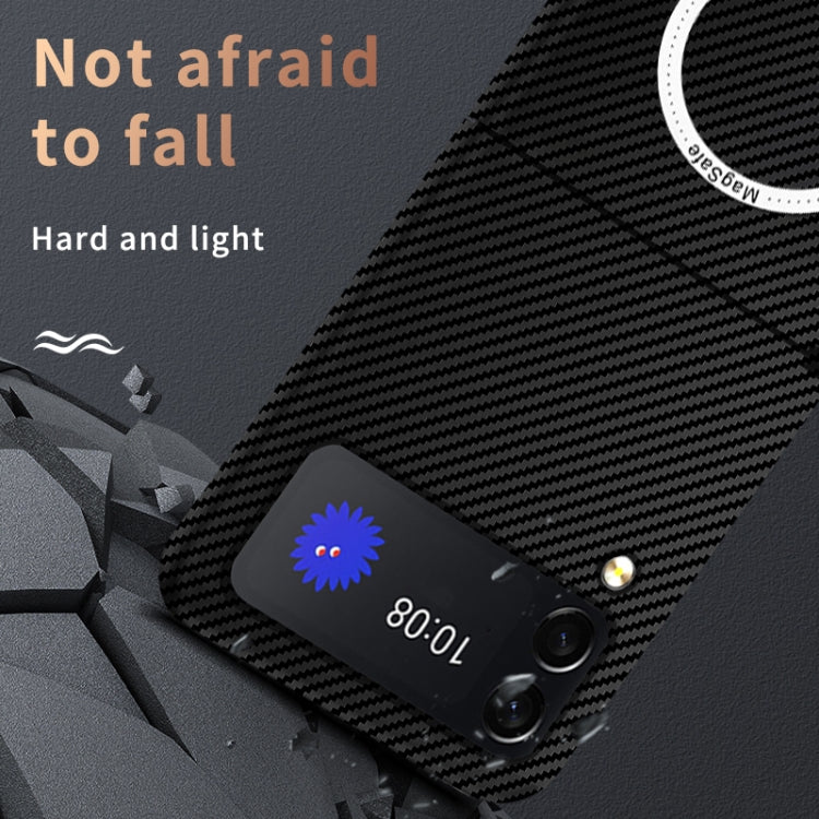 Carbon Fiber Texture MagSafe Magnetic Phone Case, For Samsung Galaxy Z Flip4 5G, For Samsung Galaxy Z Fold3 5G