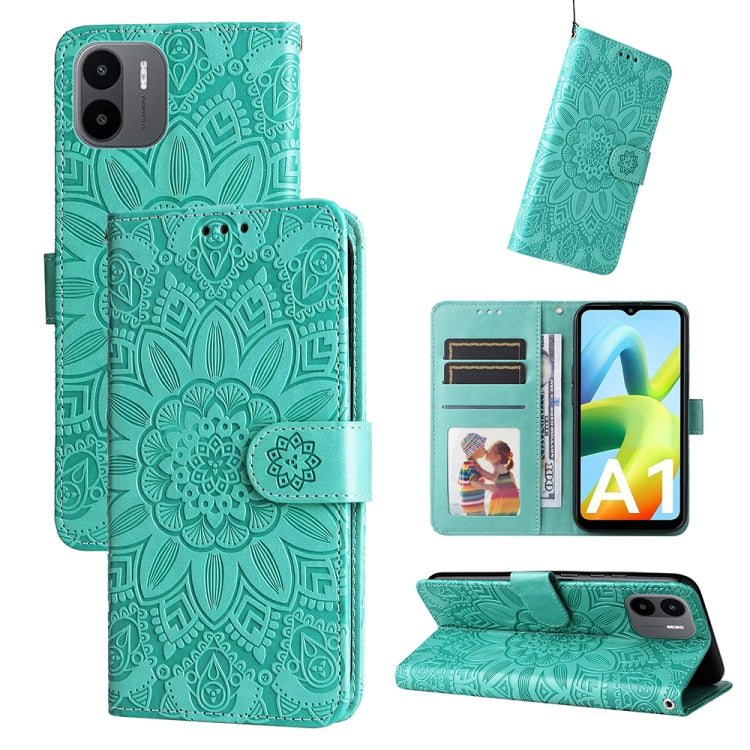 Embossed Sunflower Leather Phone Case, For Xiaomi Redmi A1 4G, For Xiaomi 12T / 12T Pro / Redmi K50 Ultra