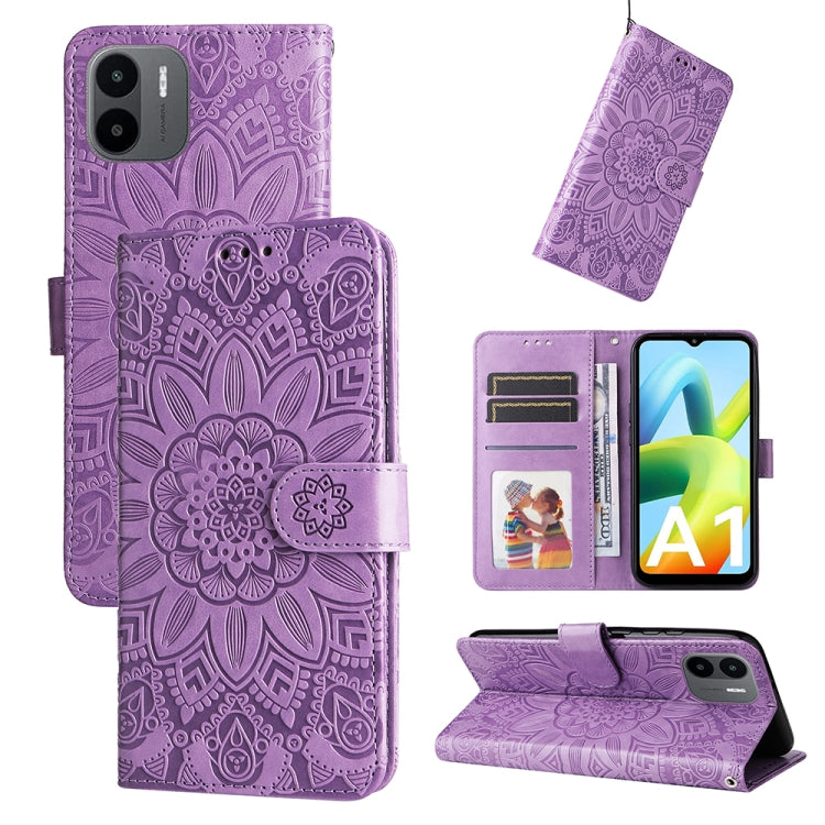 Embossed Sunflower Leather Phone Case, For Xiaomi Redmi A1 4G, For Xiaomi 12T / 12T Pro / Redmi K50 Ultra