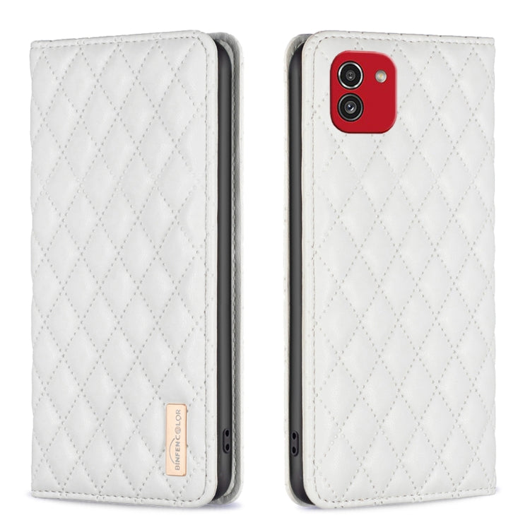 Diamond Lattice Magnetic Leather Flip Phone Case, For Samsung Galaxy A03 166mm, For Samsung Galaxy A03s / A02s, For Samsung Galaxy A04 4G, For Samsung Galaxy A12, For Samsung Galaxy A13 5G / 4G, For Samsung Galaxy A14 5G, For Samsung Galaxy A22 4G     ...