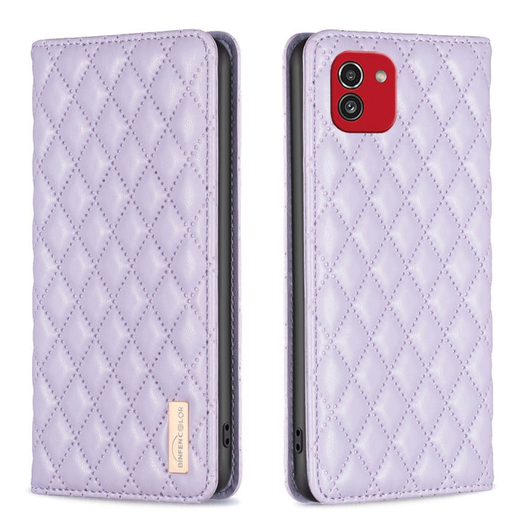 Diamond Lattice Magnetic Leather Flip Phone Case, For Samsung Galaxy A03 166mm, For Samsung Galaxy A03s / A02s, For Samsung Galaxy A04 4G, For Samsung Galaxy A12, For Samsung Galaxy A13 5G / 4G, For Samsung Galaxy A14 5G, For Samsung Galaxy A22 4G     ...