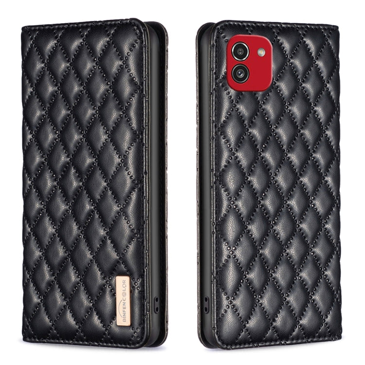 Diamond Lattice Magnetic Leather Flip Phone Case, For Samsung Galaxy A03 166mm, For Samsung Galaxy A03s / A02s, For Samsung Galaxy A04 4G, For Samsung Galaxy A12, For Samsung Galaxy A13 5G / 4G, For Samsung Galaxy A14 5G, For Samsung Galaxy A22 4G     ...