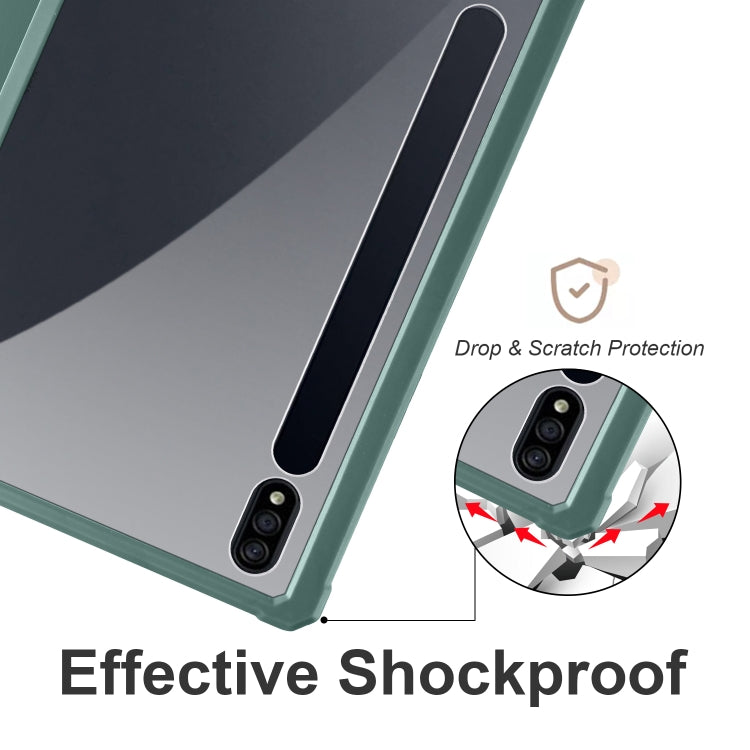 Acrylic 3-folding Smart Leather Tablet Case, For Samsung Galaxy Tab S7, For Samsung Galaxy Tab S7+, For Samsung Galaxy Tab S6 Lite