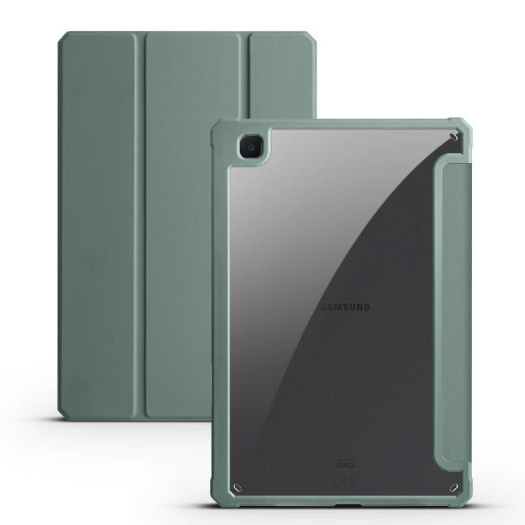 Acrylic 3-folding Smart Leather Tablet Case, For Samsung Galaxy Tab S7, For Samsung Galaxy Tab S7+, For Samsung Galaxy Tab S6 Lite