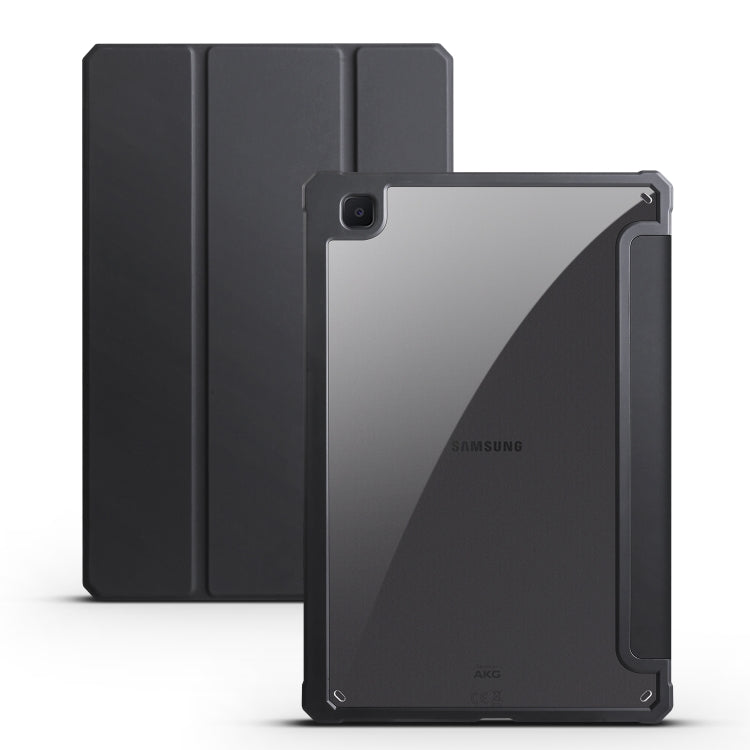 Acrylic 3-folding Smart Leather Tablet Case, For Samsung Galaxy Tab S7, For Samsung Galaxy Tab S7+, For Samsung Galaxy Tab S6 Lite