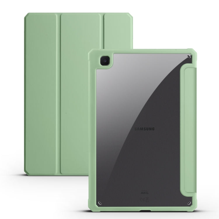 Acrylic 3-folding Smart Leather Tablet Case, For Samsung Galaxy Tab S7, For Samsung Galaxy Tab S7+, For Samsung Galaxy Tab S6 Lite