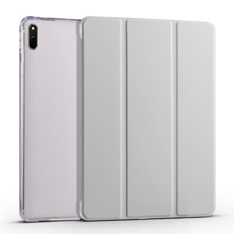 3-folding Transparent TPU Smart Leather Tablet Case, For Huawei MatePad 11 2021