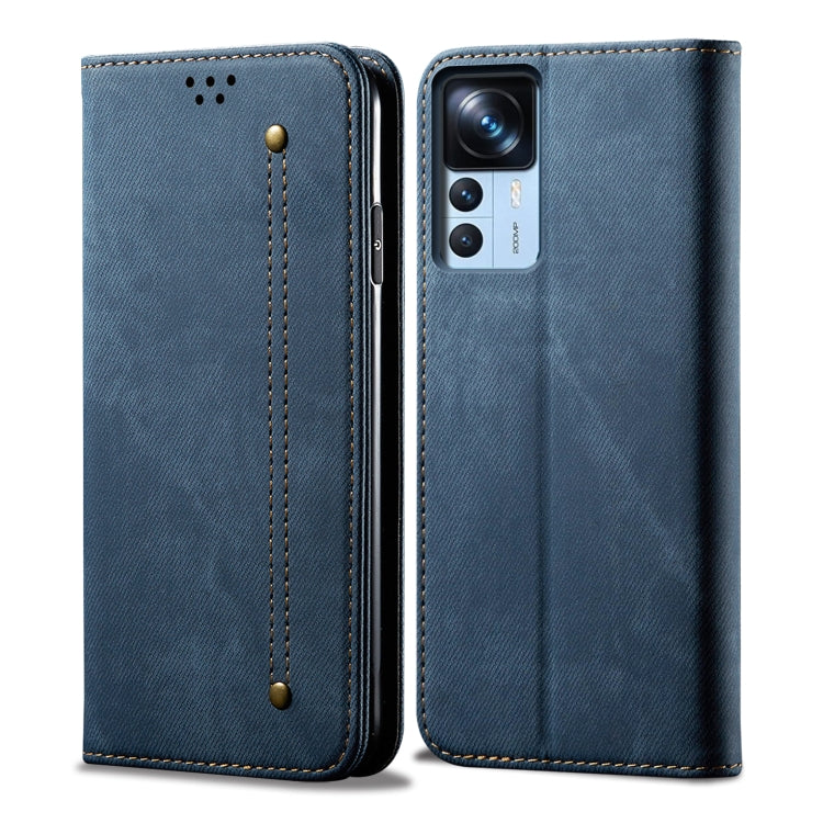 Denim Texture  Horizontal Flip Leather Phone Case, For Xiaomi 12T/12T Pro/Redmi K50 Ultra