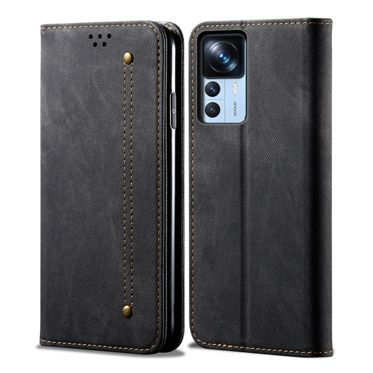 Denim Texture  Horizontal Flip Leather Phone Case, For Xiaomi 12T/12T Pro/Redmi K50 Ultra