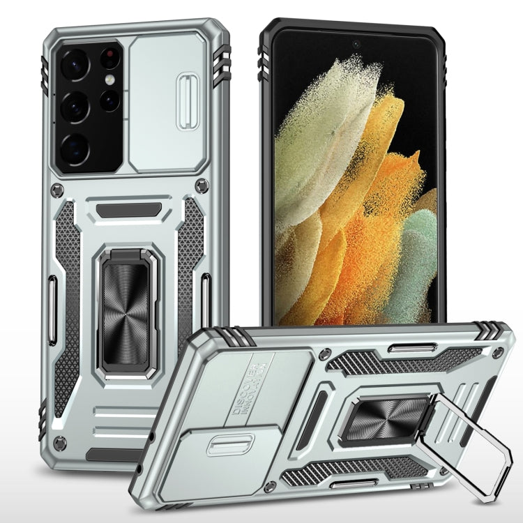 Armor PC + TPU Camera Shield Phone Case, For Samsung Galaxy S23 5G, For Samsung Galaxy S23+ 5G, For Samsung Galaxy S23 Ultra 5G