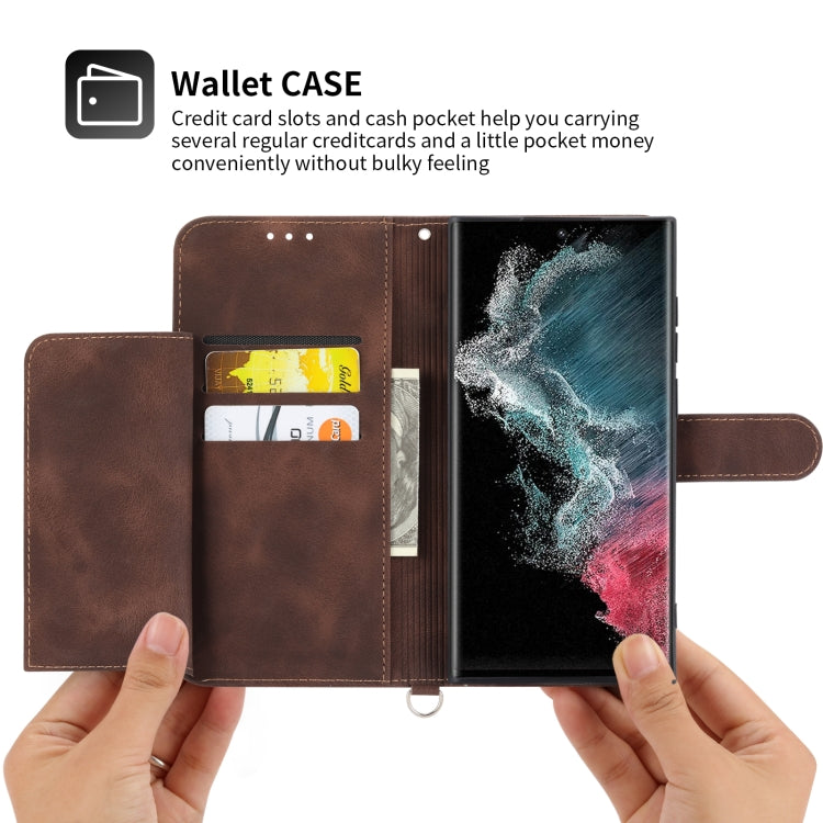 Skin-feel Flowers Embossed Wallet Leather Phone Case, For Samsung Galaxy S22 Ultra 5G, For Samsung Galaxy S22+ 5G, For Samsung Galaxy S22 5G