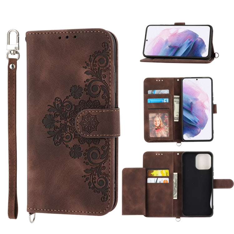 Skin-feel Flowers Embossed Wallet Leather Phone Case, For Samsung Galaxy A13 4G / 5G, For Samsung Galaxy A53, For Samsung Galaxy A73, For Samsung Galaxy A23, For Samsung Galaxy A33 5G, For Samsung Galaxy S20 FE, For Samsung Galaxy S21 Ultra 5G         ...