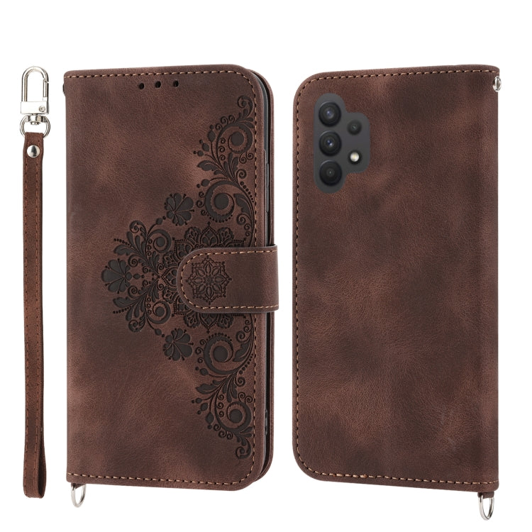 Skin-feel Flowers Embossed Wallet Leather Phone Case, For Samsung Galaxy A13 4G / 5G, For Samsung Galaxy A53, For Samsung Galaxy A73, For Samsung Galaxy A23, For Samsung Galaxy A33 5G, For Samsung Galaxy S20 FE, For Samsung Galaxy S21 Ultra 5G         ...