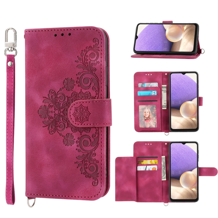Skin-feel Flowers Embossed Wallet Leather Phone Case, For Samsung Galaxy A71 4G, For Samsung Galaxy A51 4G, For Samsung Galaxy A03s 165.8, For Samsung Galaxy A03s 164, For Samsung Galaxy A03s 166, For Samsung Galaxy A32 5G, For Samsung Galaxy A32 4G   ...