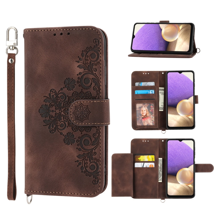 Skin-feel Flowers Embossed Wallet Leather Phone Case, For Samsung Galaxy A71 4G, For Samsung Galaxy A51 4G, For Samsung Galaxy A03s 165.8, For Samsung Galaxy A03s 164, For Samsung Galaxy A03s 166, For Samsung Galaxy A32 5G, For Samsung Galaxy A32 4G   ...
