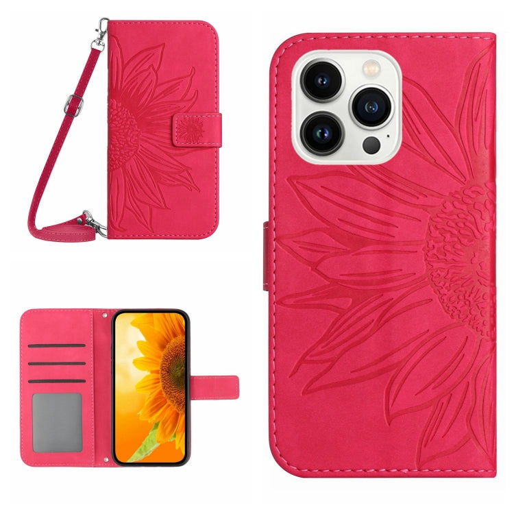 Skin Feel Sun Flower Pattern Flip Leather Phone Case, For iPhone 13 Pro, For iPhone 13 Pro Max, For iPhone 14, For iPhone 14 Plus